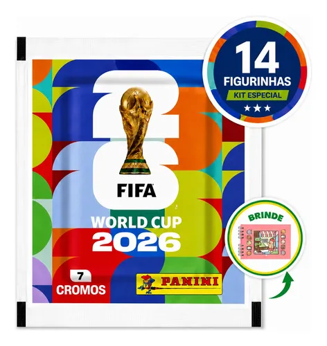 Envelope Figurinhas Álbum Copa Do Mundo Fifa 2026 2 Pacotes Figurinha Copa Copa 2026