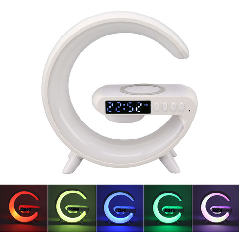 Altavoz Nocturno Led Con Carga Inalámbrica, Despertador Inte
