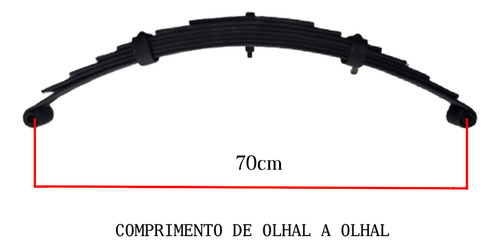 Molas 70cm 7 Lâminas Carretinha Reboque Fixação 1200kg