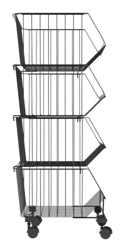 4 Canastas Organizadoras Apilables Con Ruedas Mainstays