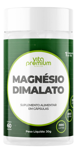 Magnésio Dimalato 60cps - Vita Premium