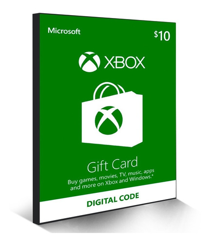 Microsoft Gift Card Cartão Xbox Live Americana $10 Dólares