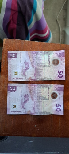 2 Billetes 50 Pesos Mxn Ajolote Serie Ab Nuevos