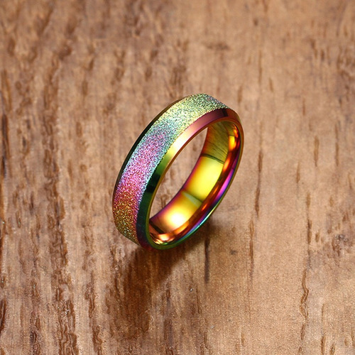 Anillo Elegante De Acero Para Bodas- Compromisos.