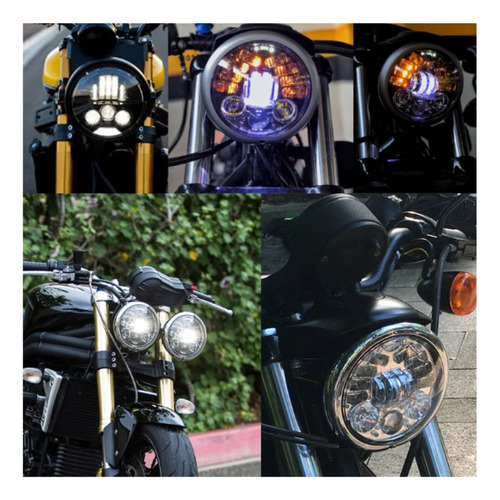 Faro Led Halo De 12 V Universal Tipo Café Racer