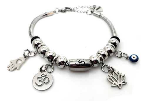 Pulsera Om Loto Acero Inoxidable