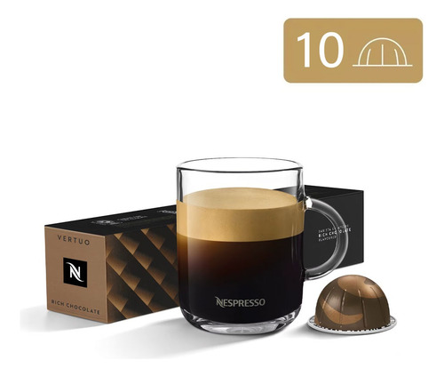 10 Cápsulas Nespresso Vertuo Americano Rich Chocolate
