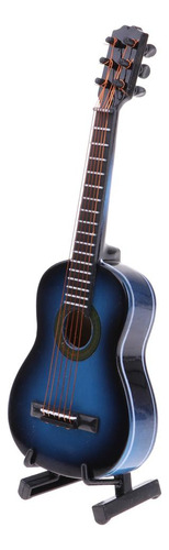 Casa De Muñecas Guitarra De Madera Azul