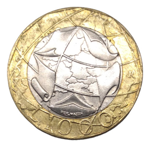  Moneda Italia Bimetalica  1000 Liras Año 1997 Envio $57
