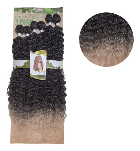 Pelo rizado orgánico True Me Sleek de Michelle, 75 cm, 260 g, marrón con color rubio #t4 /613