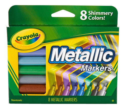 Marcadores Metálicos Crayola, 8 Contenidos, Paquete De 10,.