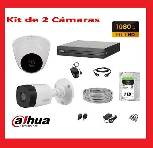 Kit De Vigilancia Dahua 2 Cámaras Hd 1080p Analógico