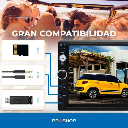 Imagen 4 de 10 de Stereo Auto Estereo Doble Din Pantalla Tactil Mirrorlink