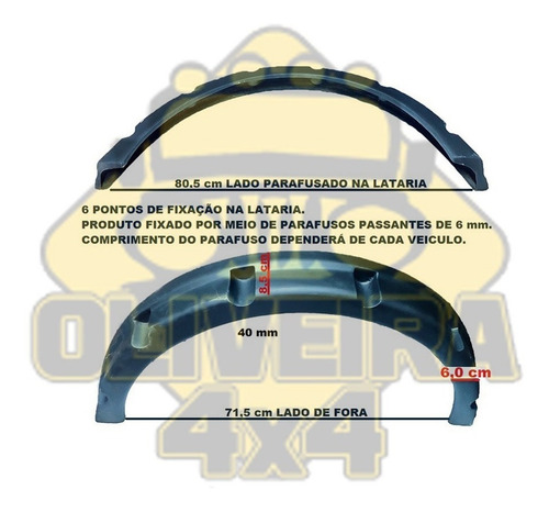 Imagem 4 de 6 de Alargador Para Lama Jeep Willys Traseiro Redondo3 - Par
