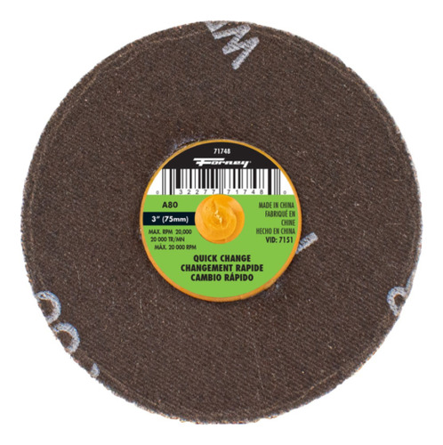 71748 Forney Industries Quick Change Sanding Disc, 3 In Ccd