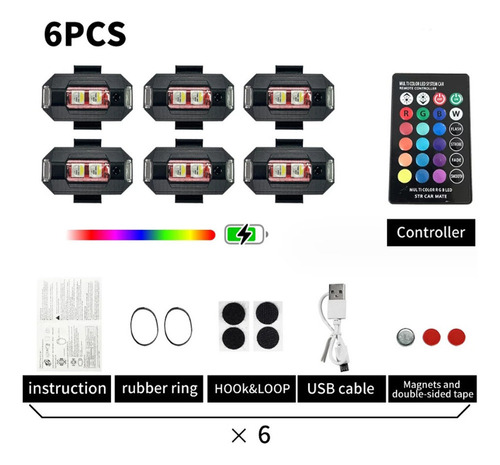 6pzs Luces Led De Advertencia Para Moto Drone Control 2024
