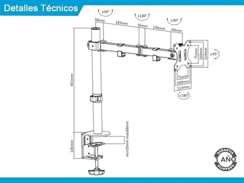 Imagen 4 de 10 de Soporte Intelaid It-dbsl De Mesa Tv/monitor De 13 A 32
