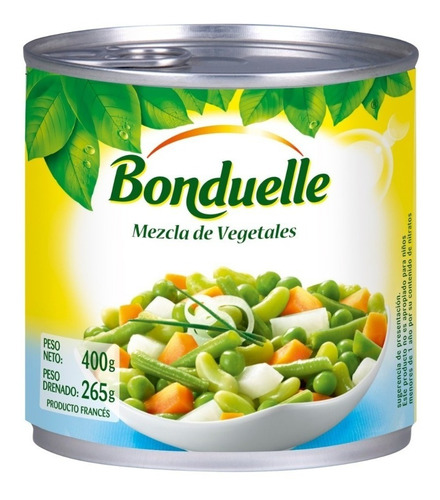 Mezcla De Vegetales Bonduelle 400 Gr. Origen Francia