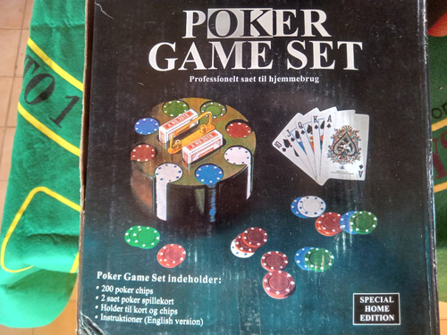 Fichas Poker Game Set Surtidos Giratorio Con 200 Fichas Paño