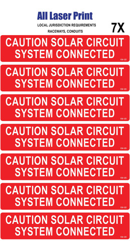 Precaucion Sistema Circuito Solar Etiqueta Conectada