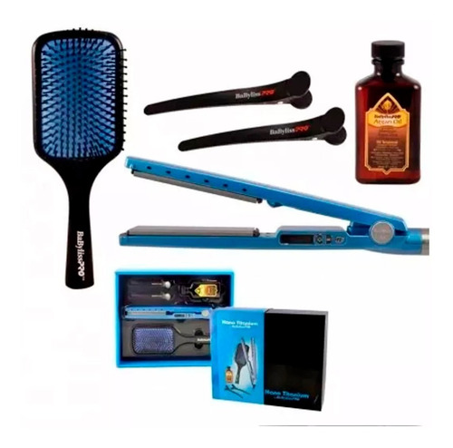 Kit Babyliss Pro Plancha 2091 Cepillo Ac Argan Picos