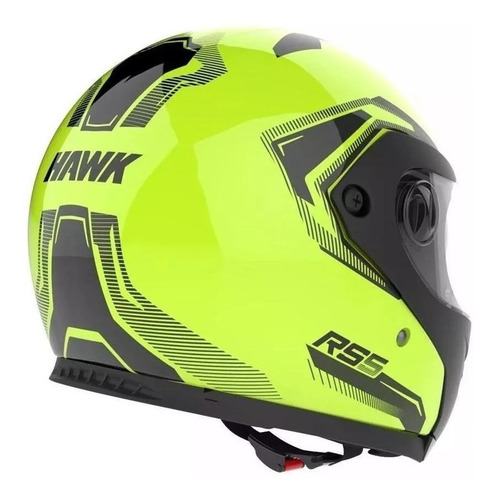 Imagen 4 de 4 de Casco para moto modular Hawk RS5 Vector amarillo fluo talle M