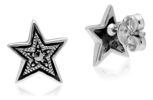 Aretes De Estrella De Marcasita De Plata De Ley 925 De