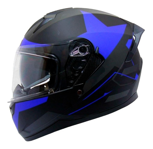 Casco Integral Doble Visor Ghb Azul Matte Certificado