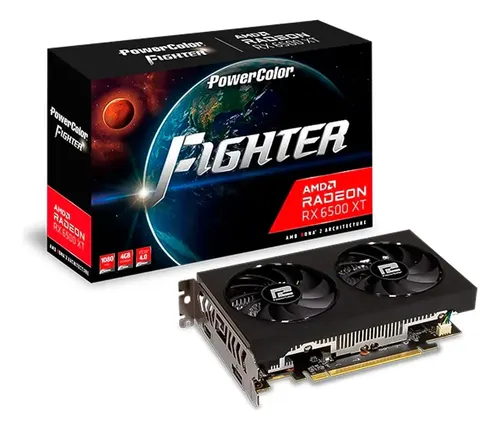 グラフィックボード・グラボ・ビデオカード PowerColor Radeon RX 6500 XT Gpu Powercolor Amd Radeon Rx 6500xt 4gb Gddr6 64bits