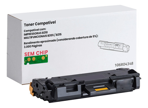 Toner P/ Uso Em Xerox B210 B205 B215 Sem Chip