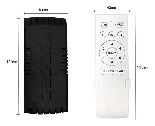 Qw Substituição Do Kit De Controle Remoto De Ventilador De
