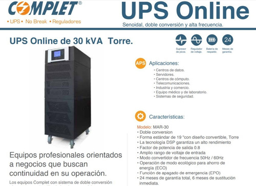 Ups Complet 30 Kva 24000 Watts 88-269 V / 220 V Ups-1-058