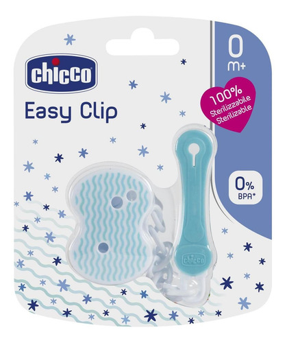 Imagen 7 de 7 de Chicco Clip Con Cadena Para Chupón Azul 1 Pza