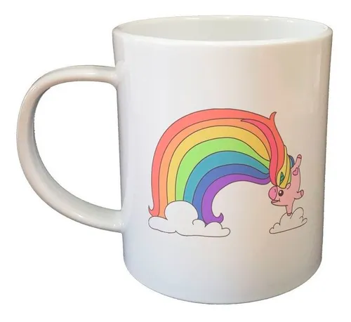 comprar Taza De Plastico Unicorn Pig Nubes Arcoiris Art