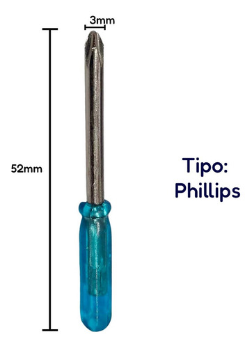 Kit Com 10 Mini Chave Phillips 3mm