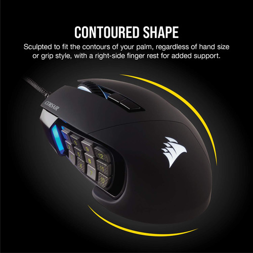Mouse Para Jogos Corsair Scimitar Rgb Elite 18.000 Dpi Preto