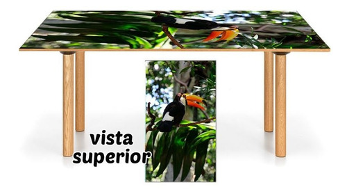 Vinilo Para Mesa Tucan Animal Fauna Tropical Ave Selva 10
