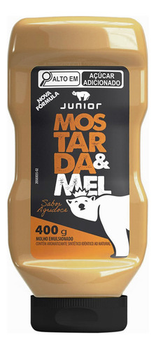 Junior Mostarda e Mel molho lanche fast food frasco 400gr