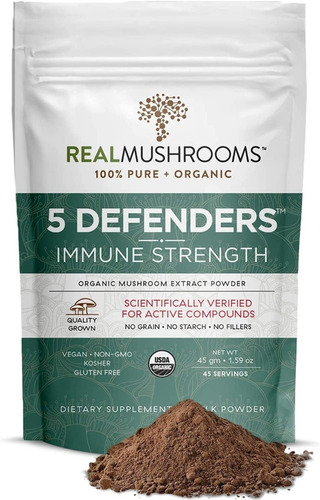 Real Mushrooms 5 Defenders Immune Strength 45 Servings