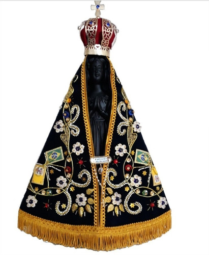 Imagem Nossa Senhora Aparecida Manto Luxo Peça Exclusiva