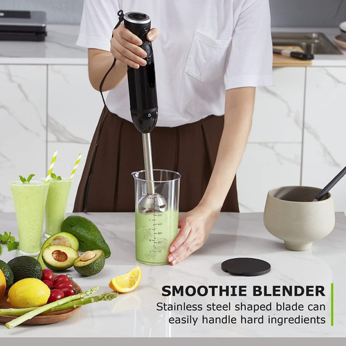 Minipimer Mixer Licuadora Batidora De Mano 4 En 1 400w Color Negro
