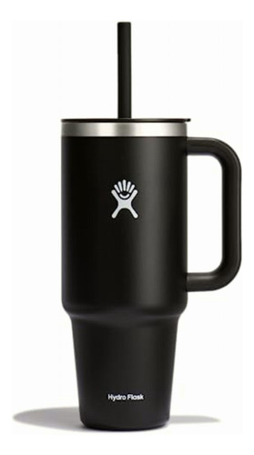 Hydro Flask Black All Around Vaso De Viaje, 40 Onzas Color Negro