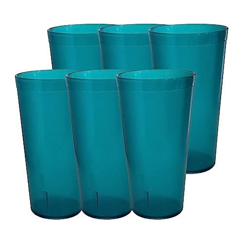 Vasos De Plástico Turquesa 6 Piezas De 20 Oz Ligeros, ...