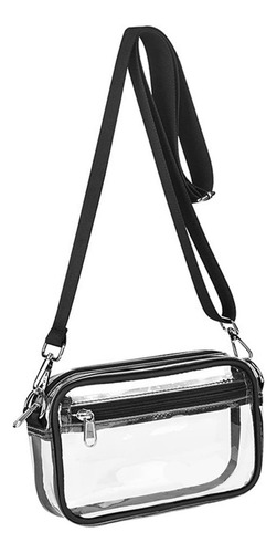 2 Bolso Bandolera Transparente Bolso De Hombro De Uso Negro