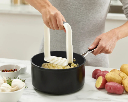Pisapapas Pisa Papas Ergonomico Joseph Joseph Easy-mash Color Del Mango Blanco