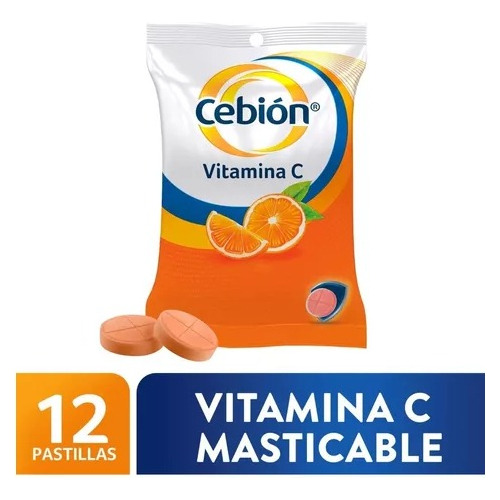 Cebion Masticable X 12 Pastillas Sabor Naranja.