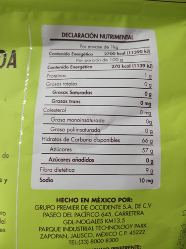Manzana Deshidratada Premier 500 G Snack Saludable