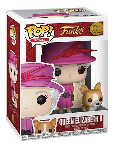 Boneco Funko Pop Royals Rainha Elizabeth Vestido Rosa 01