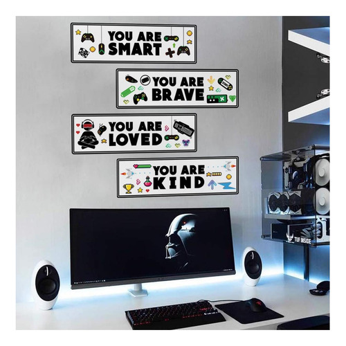 4 Pcs Juego De Calcomanía De Pared Controlador De Juego De