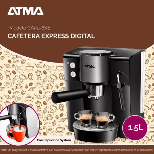 Cafetera Express Digital Atma Ca9196xe Acero Y Negro Pce | Envío gratis